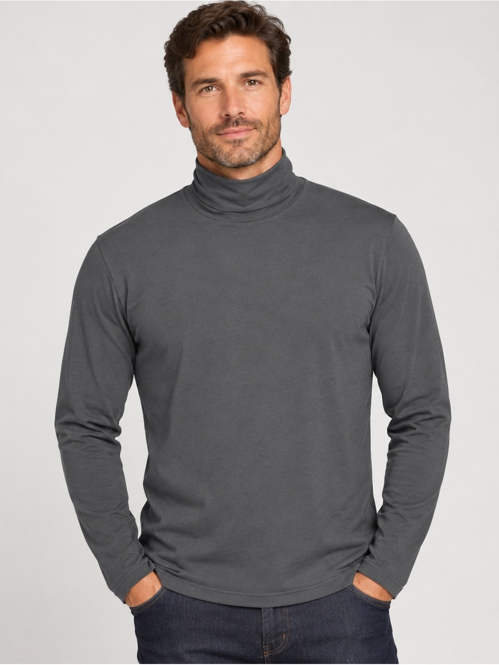 L. L. Bean Men's Long Sleeve Turtleneck Sweater - Navy XXLTALL